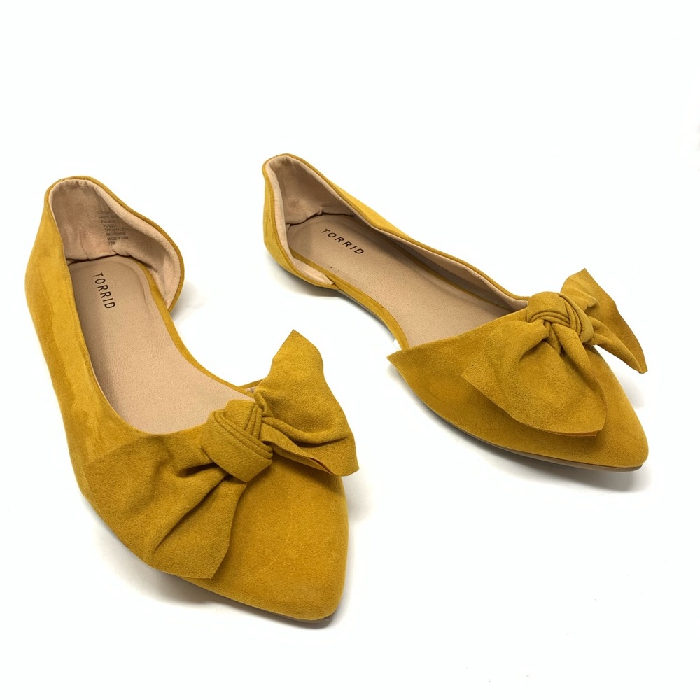 Torrid | Mustard Yellow Bow Ballet Flats Size 12W